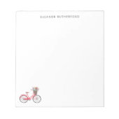 Einfaches Fahrrad mit Blume Personalisierter Radfa Notizblock (Vorderseite)