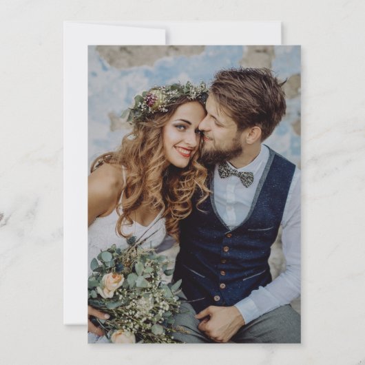 Einfaches Fall-Foto Save the Date (Rückseite)