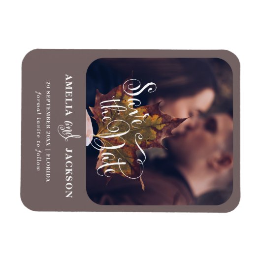 Einfaches Fall-Foto Save the Date Magnet (Horizontal)