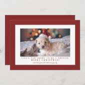 Einfaches Falu-Rot-Foto Feiertagskarte (Vorne/Hinten)