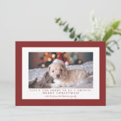 Einfaches Falu-Rot-Foto Feiertagskarte (Stehend Vorderseite)