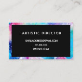 Einfaches Farbenblock mit Aquarellfarbe Visitenkarte (Rückseite)