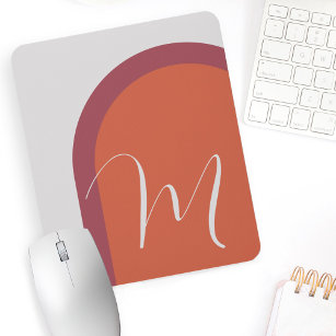 Einfaches, farbenfroher moderner Bogen mit Monogra Mousepad