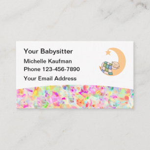 Einfaches farbenfrohes Babysitter-Thema Visitenkarte