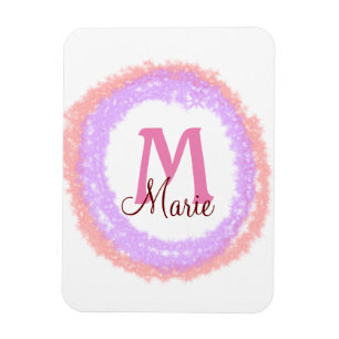 Einfaches farbenfrohes Glitzer-Sparkling mit Namen Magnet