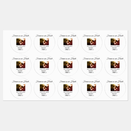 einfaches, farbenfrohes minimales Memory-Beileid Etiketten (Blatt)