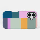 Einfaches farbenfrohes Patchwork-Design mit geomet iPhone 16 Hülle (Rückseite (Horizontal))