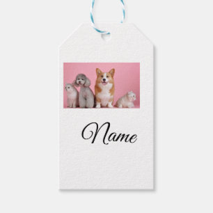 Einfaches farbenfrohes Tier Namensfoto individuell Geschenkanhänger