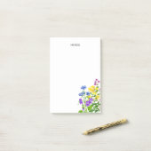 Einfaches Farbenspiel Wilder Blume Post-it Klebezettel (Auf Schreibtisch)