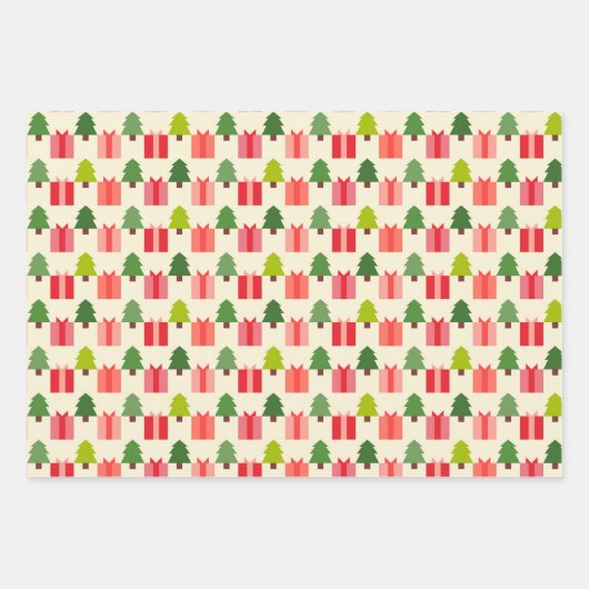 Einfaches farbiges geometrisches Papier für Weihna (Vorderseite)