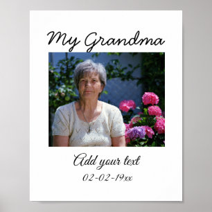 einfaches, farbiges minimales Foto mein Oma Textja Poster