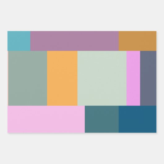 Einfaches farbiges Patchwork Geometrische Formen D Geschenkpapier Set (Vorderseite 3)