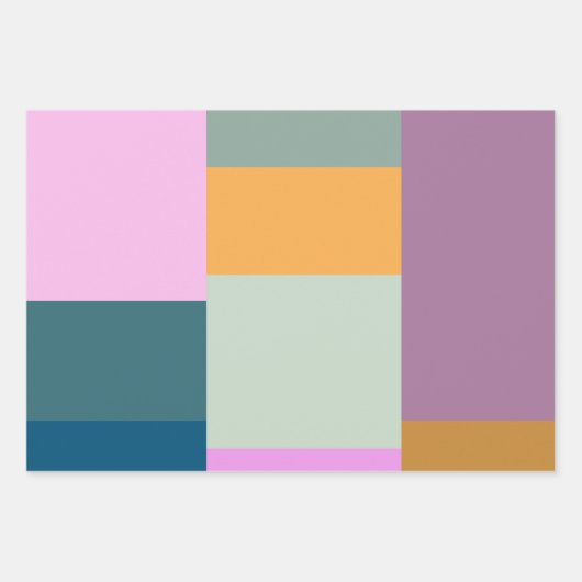 Einfaches farbiges Patchwork Geometrische Formen D Geschenkpapier Set (Vorderseite 2)