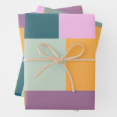 Einfaches farbiges Patchwork Geometrische Formen D Geschenkpapier Set (Beispiel)