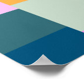 Einfaches farbiges Patchwork Geometrische Formen D Poster (Ecke)
