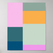 Einfaches farbiges Patchwork Geometrische Formen D Poster (Vorne)