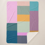 Einfaches farbiges Patchwork Geometrische Formen D Sherpadecke (Vorderseite)