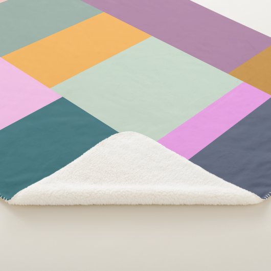 Einfaches farbiges Patchwork Geometrische Formen D Sherpadecke (3/4)