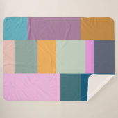 Einfaches farbiges Patchwork Geometrische Formen D Sherpadecke (Vorderseite (Horizontal))