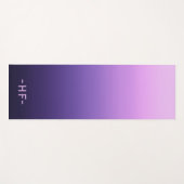 Einfaches Farbverlauf-Monogramm  Yogamatte (Vorderseite (Horizontal))