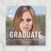 Einfaches, feines Abschluss Foto Graduate Geschenkanhänger (Vorderseite)