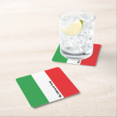 Einfaches, feines italienisches Flag Personalisier Rechteckiger Pappuntersetzer (Vor Ort)