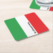 Einfaches, feines italienisches Flag Personalisier Rechteckiger Pappuntersetzer (angewinkelt)