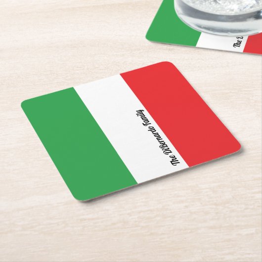 Einfaches, feines italienisches Flag Personalisier Rechteckiger Pappuntersetzer (angewinkelt)