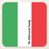 Einfaches, feines italienisches Flag Personalisier Rechteckiger Pappuntersetzer (Vorderseite)
