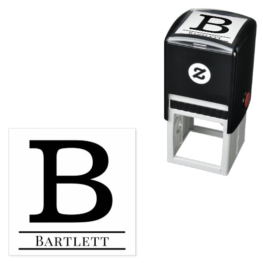 Einfaches, feines Single Anfangsbuchstaben Nr. 6 Permastempel (Beispiel)