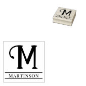 Einfaches, feines Single Anfangsmonogramm Name #10 Gummistempel (Stempel)
