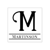 Einfaches, feines Single Anfangsmonogramm Name #10 Gummistempel (Prägung)