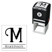 Einfaches, feines Single Anfangsmonogramm Name #10 Permastempel (Beispiel)