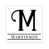 Einfaches, feines Single Anfangsmonogramm Name #10 Permastempel (Design)