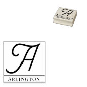 Einfaches, feines Single Anfangsmonogramm Name #12 Gummistempel (Stempel)