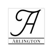 Einfaches, feines Single Anfangsmonogramm Name #12 Gummistempel (Prägung)