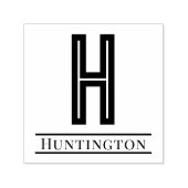 Einfaches, feines Single Anfangsmonogramm Name #12 Permastempel (Design)