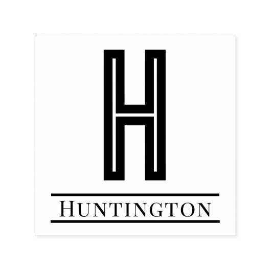 Einfaches, feines Single Anfangsmonogramm Name #12 Permastempel (Design)