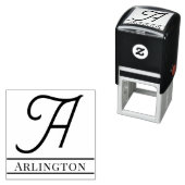 Einfaches, feines Single Anfangsmonogramm Name #12 Permastempel (Beispiel)