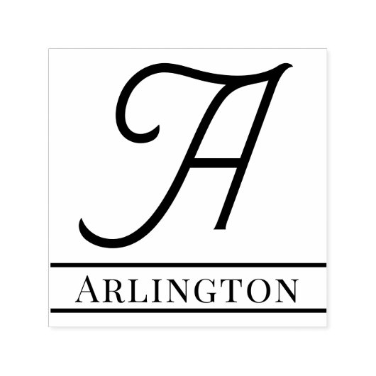 Einfaches, feines Single Anfangsmonogramm Name #12 Permastempel (Design)