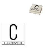 Einfaches, feines Single Anfangsmonogramm Name #13 Gummistempel (Stempel)