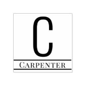 Einfaches, feines Single Anfangsmonogramm Name #13 Gummistempel (Prägung)