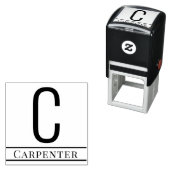 Einfaches, feines Single Anfangsmonogramm Name #13 Permastempel (Beispiel)