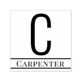 Einfaches, feines Single Anfangsmonogramm Name #13 Permastempel (Design)