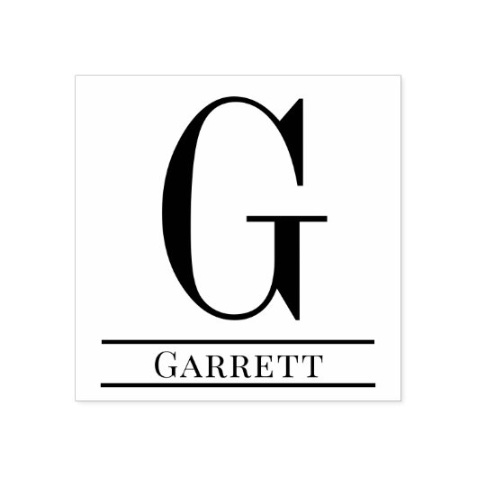 Einfaches, feines Single Anfangsmonogramm Name #3 Gummistempel (Prägung)