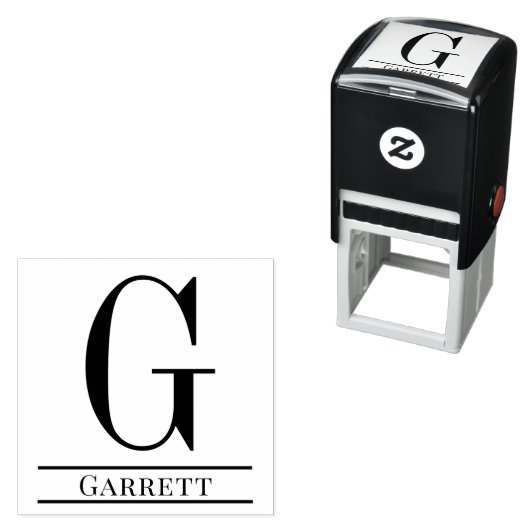 Einfaches, feines Single Anfangsmonogramm Name #3 Permastempel (Beispiel)