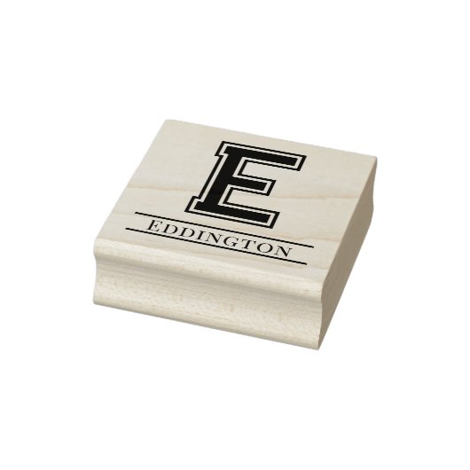 Einfaches, feines Single Anfangsmonogramm Name #5 Gummistempel (Stempel)