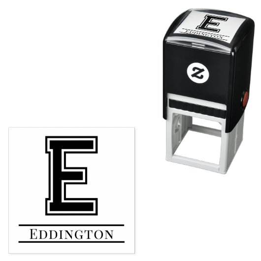 Einfaches, feines Single Anfangsmonogramm Name #5 Permastempel (Beispiel)