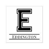 Einfaches, feines Single Anfangsmonogramm Name #5 Permastempel (Design)