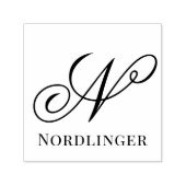 Einfaches, feines Single Initial Monogram Name #15 Permastempel (Design)